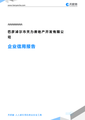 巴彦淖尔市天力房地产开发有限公司企业信用报告解析